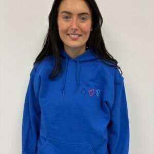 Blue branded HIOH hoodie